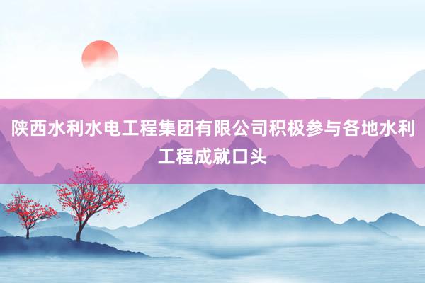 陕西水利水电工程集团有限公司积极参与各地水利工程成就口头